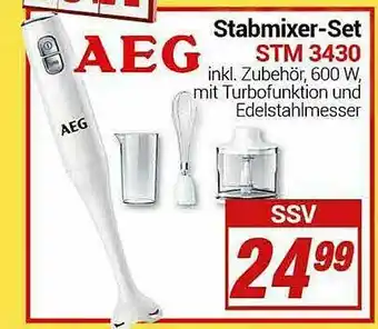 CENTERSHOP Aeg Stabmixer-set STM 3430 Angebot