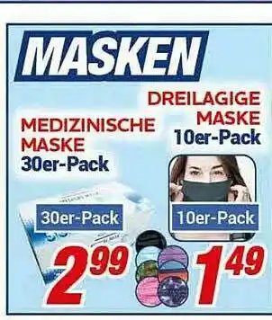 CENTERSHOP Medizinische Maske, Dreilagige Maske Angebot