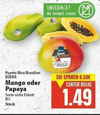 E-Center Edeka Mango Oder Papaya Angebot