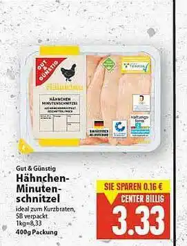 E-Center Gut & Günstig Hähnchen Mintenschnitzel Angebot