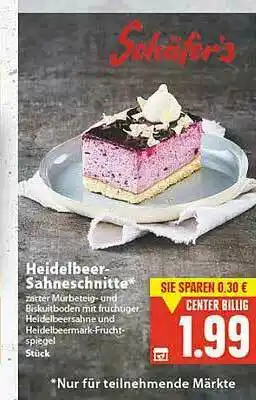 E-Center Schäfer's Heidelbeer Sahneschnitte Angebot