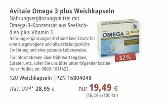 Apotal Avitale Omega 3 Plus Weichkapseln Angebot