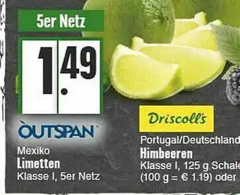 E-Center Outspan Mexiko Limetten, Himbeeren Angebot