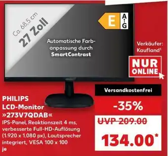 Kaufland Philips LCD Monitor 273V7QDAB Angebot