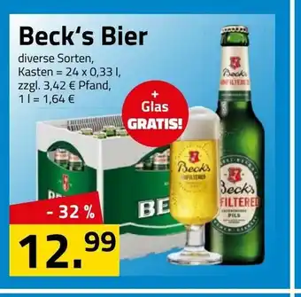 Logo Getränkemarkt Beck's Bier 24x0,33L Angebot