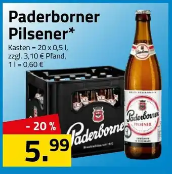 Logo Getränkemarkt Paderborner Pilsener 20x0,5L Angebot