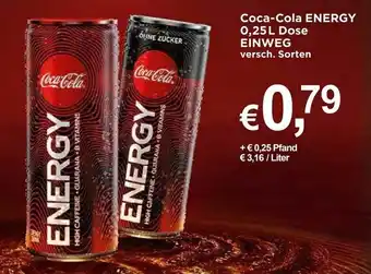 Logo Getränkemarkt Coca Cola Energy 0,25 L Dose Angebot