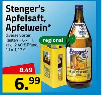 Logo Getränkemarkt Stenger's Apfelsaft Apfelwein 6x1L Angebot