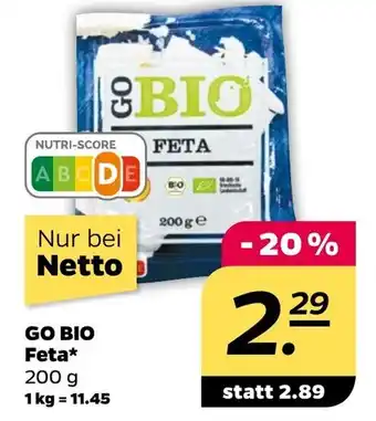 NETTO GO BIO Feta* 200 g Angebot