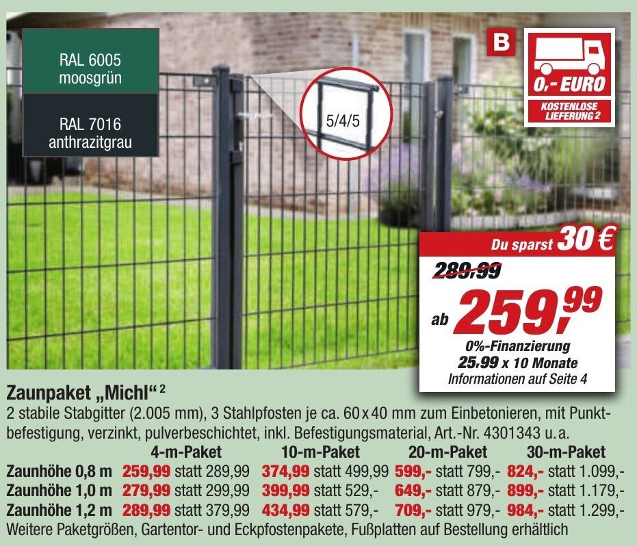 toom Baumarkt Zaunpaket ,,Michl" 2 Angebot