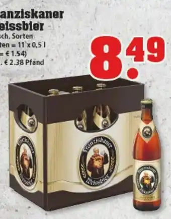 trinkgut Franziskaner Weissbier 11x0.5L Angebot