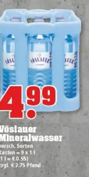 trinkgut Vöslauer Mineralwasser 9x1L Angebot