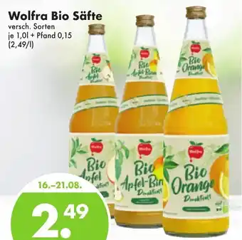 Trink und Spare Wolfra Bio Säfte 1L Angebot