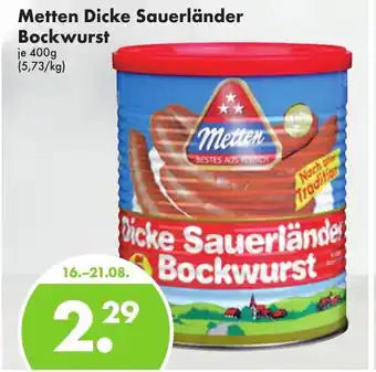 Trink und Spare Metten Dicke Sauerländer Bockwurst 400g Angebot