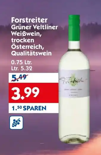 Hol'ab Getränkemarkt Forstreiter Grüner Veltliner Weißwein, trocken 0,75L Angebot