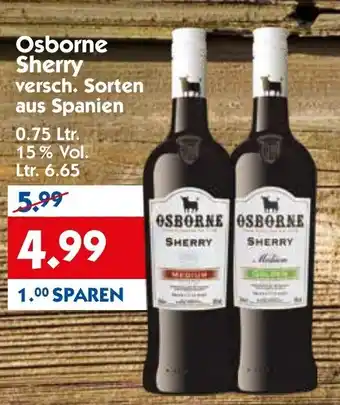 Hol'ab Getränkemarkt Osborne Sherry 0,75L Angebot