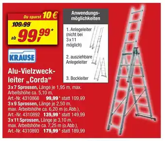 toom Baumarkt KRAUSE Alu-Vielzweck- leiter ,,Corda" Angebot