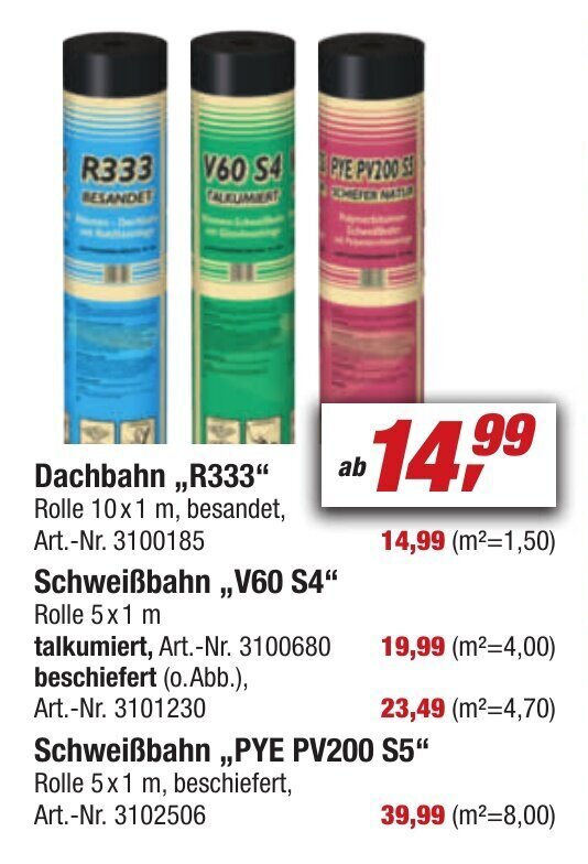 toom Baumarkt Schweißbahn ,,V60 S4" Angebot