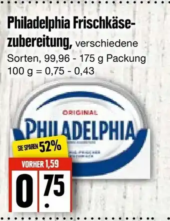 Edeka Frischemarkt Philadelphia Frischkäsezubereitung 99,96-175g Angebot