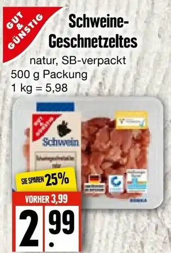 Edeka Frischemarkt Gut & Günstig Schweinegeschnetzeltes 500g Angebot