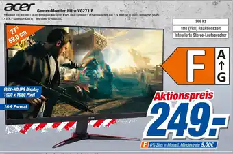 Expert Klein Acer Gamer Monitor Nitro VG271 P Angebot