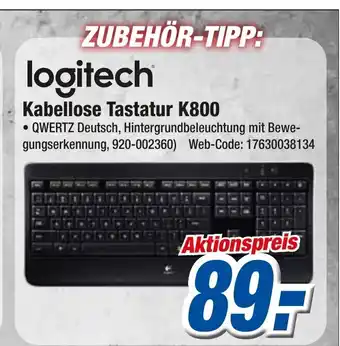 Expert Klein Logitech Kabellose Tastatur K800 Angebot