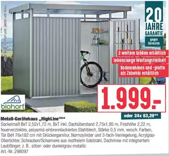 BayWa Metall Gerätehaus HighLine Angebot