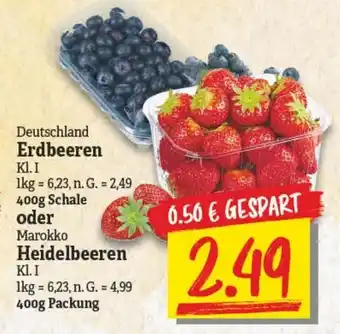 NP Discount Deutschland Erdbeeren oder Marokko Heidelbeeren 400 g Packung Angebot