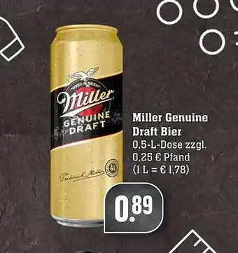 Scheck-in-Center Miller Genuine Draft Bier Angebot