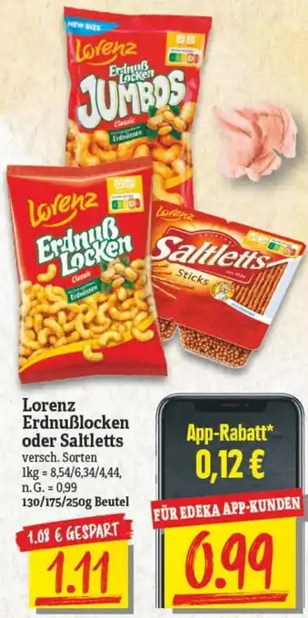 NP Discount Lorenz Erdnußlocken oder Saltlett 130/175/250g Beutel Angebot