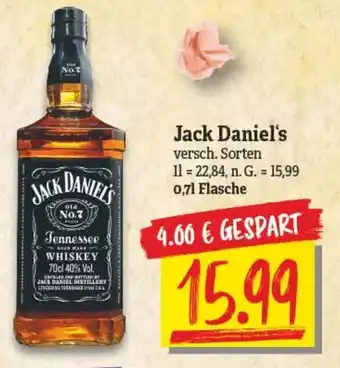 NP Discount JACK DANIELS 0,7 l Flasche Angebot