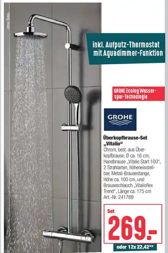 BayWa Grohe überkopfbrause Set Vitalio Angebot