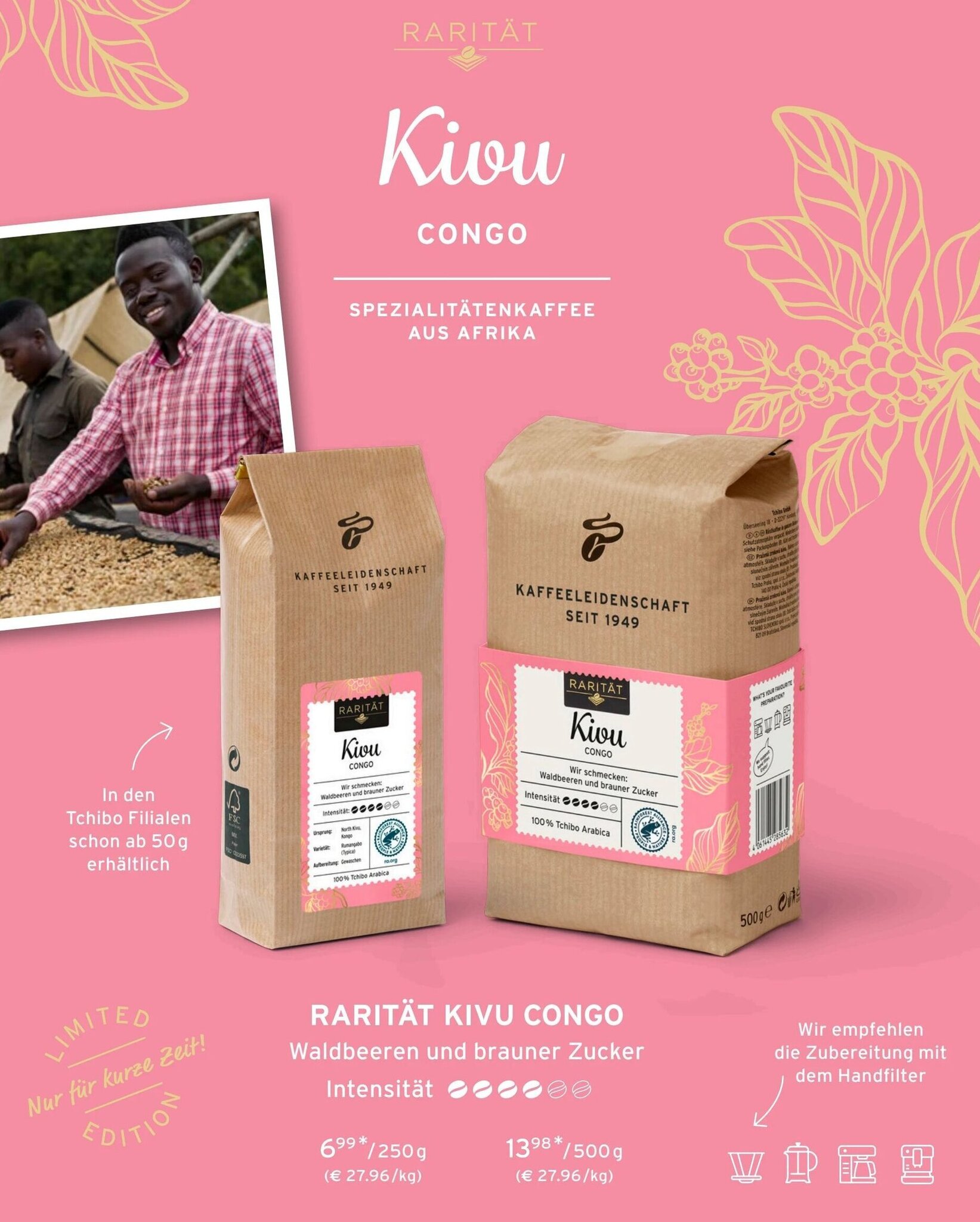 Tchibo Tchibo RARITÄT Kiou Congo SPEZIALITÄTENKAFFEE AUS AFRIKA 250g Angebot