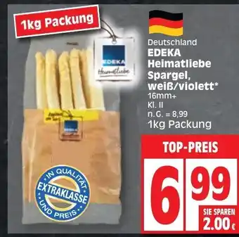 Edeka EDEKA Heimatliebe Spargel, weiß/violett* 1kg Angebot