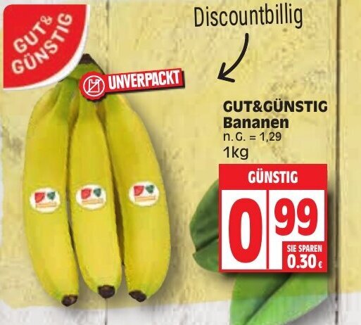 Edeka Bananen 1kg Angebot