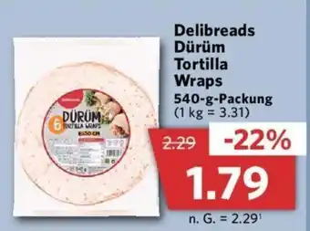 Combi Delibreads Dürüm Tortilla Wraps 540-g-Packung Angebot