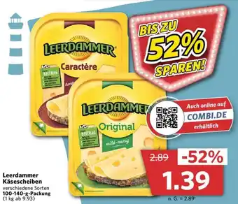 Combi Leerdammer Käsescheiben 100-140-g-Packung Angebot