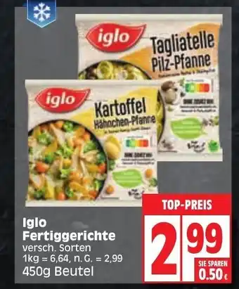 Edeka Iglo Fertiggerichte 450g Beutel Angebot