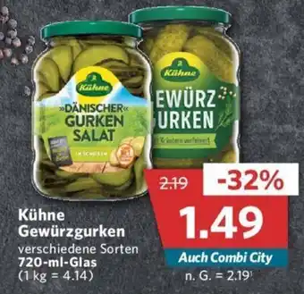 Combi Kühne Gewürzgurken 720-ml-Glas Angebot