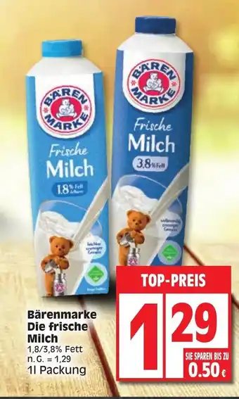 Edeka Bärenmarke Die frische Milch 1L Angebot