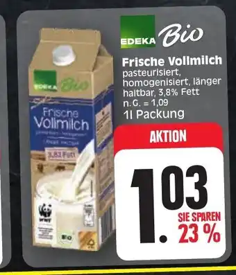 Edeka EDEKA Bio Frische Vollmilch 1L Angebot