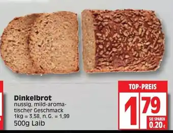 Edeka Dinkelbrot nussig, mild-aroma-tischer Geschmack 500g Laib Angebot