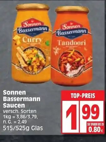 Edeka Sonnen Bassermann Saucen 515/525g Glas Angebot