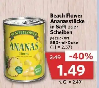 Combi Beach Flower Ananasstücke in Saft oder Scheiben 580-ml-Dose Angebot