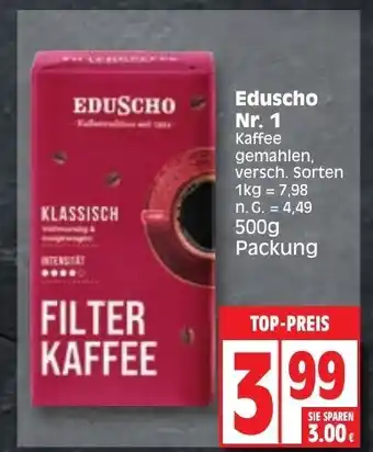 Edeka Eduscho Nr. 1 Kaffee gemahlen 500g Angebot