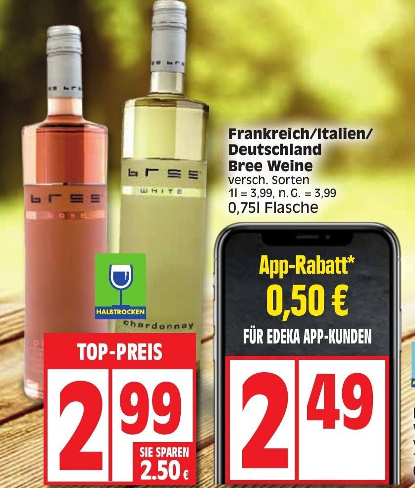 Edeka Bree Weine 750ml Angebot