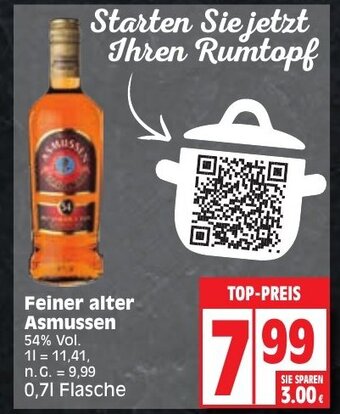 Edeka Feiner alter Asmussen 54% Vol. 700ml Angebot