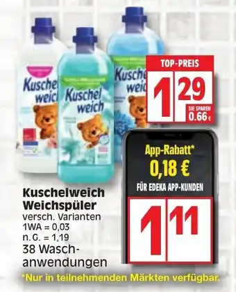 Edeka Kuschelweich Weichspüler versch. Varianten 38wl Angebot