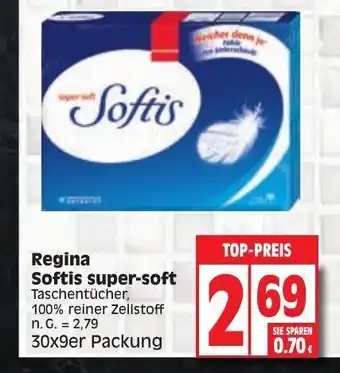 Edeka Regina Softis super-soft Taschentücher 30x9er Packung Angebot