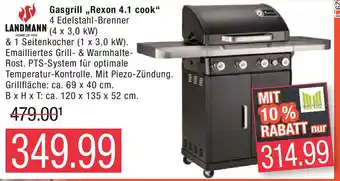 Marktkauf LANDMANN Gasgrill ,,Rexon 4.1 cook" 4 Edelstahl-Brenner Angebot